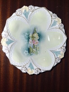 Very Very Rare Porcelain Handpainted Small Plate RS Prussia 24kt Gold Enlay 1811
